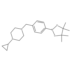 1-Cyclopropyl-4-{[4-(tetramethyl-1,3,2-dioxaborolan-2-yl)phenyl]methyl}piperazine Structure