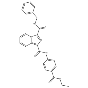 Benzoic acid, 4-[[[3-[[(phenylmethyl)amino]carbonyl]imidazo[1,5-a]pyridin-1-yl]carbonyl]amino]-, ethyl ester Structure