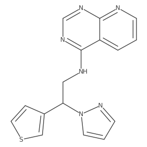 N-[2-(1H-pyrazol-1-yl)-2-(thiophen-3-yl)ethyl]pyrido[2,3-d]pyrimidin-4-amine结构式