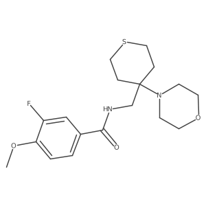 3-fluoro-4-methoxy-N-{[4-(morpholin-4-yl)thian-4-yl]methyl}benzamide结构式