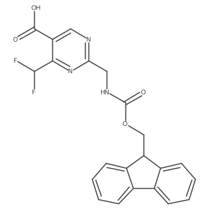 4-(difluoromethyl)-2-[({[(9H-fluoren-9-yl)methoxy]carbonyl}amino)methyl]pyrimidine-5-carboxylic acid结构式