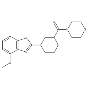 4-Methoxy-2-[2-(thiomorpholine-4-carbonyl)morpholin-4-yl]-1,3-benzothiazole Structure