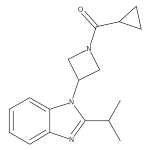 1-(1-cyclopropanecarbonylazetidin-3-yl)-2-(propan-2-yl)-1H-1,3-benzodiazole结构式