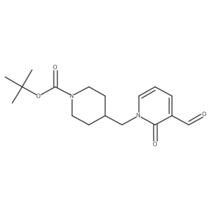 Tert-butyl 4-[(3-formyl-2-oxo-1,2-dihydropyridin-1-yl)methyl]piperidine-1-carboxylate结构式