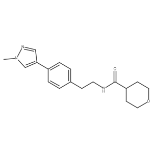 N-{2-[4-(1-methyl-1H-pyrazol-4-yl)phenyl]ethyl}oxane-4-carboxamide结构式