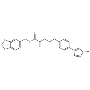 N-[(2H-1,3-benzodioxol-5-yl)methyl]-N'-{2-[4-(1-methyl-1H-pyrazol-4-yl)phenyl]ethyl}ethanediamide Structure