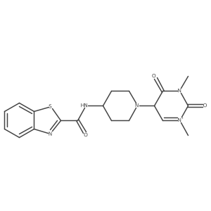 N-[1-(1,3-dimethyl-2,4-dioxo-5H-pyrimidin-1-ium-5-yl)piperidin-4-yl]-1,3-benzothiazole-2-carboxamide Structure
