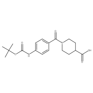 1-(4-{[(Tert-butoxy)carbonyl]amino}benzoyl)piperidine-4-carboxylic acid结构式