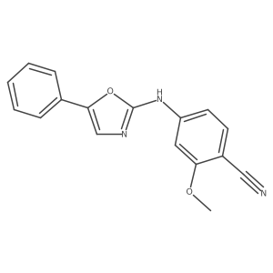 2-Methoxy-4-(5-phenyl-oxazol-2-ylamino)-benzonitrile结构式