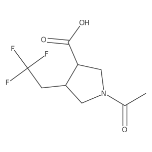 rac-(3R,4R)-1-acetyl-4-(2,2,2-trifluoroethyl)pyrrolidine-3-carboxylic acid Structure