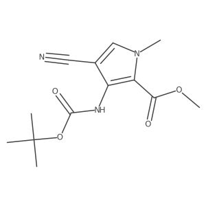 methyl 3-{[(tert-butoxy)carbonyl]amino}-4-cyano-1-methyl-1H-pyrrole-2-carboxylate结构式
