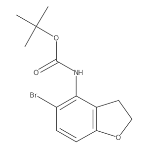 tert-butyl N-(5-bromo-2,3-dihydro-1-benzofuran-4-yl)carbamate结构式