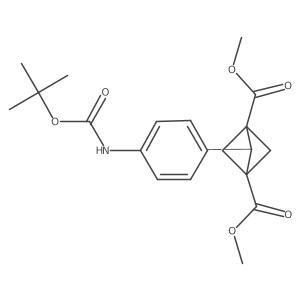 Dimethyl 2-(4-((tert-butoxycarbonyl)amino)phenyl)bicyclo[1.1.1]pentane-1,3-dicarboxylate Structure