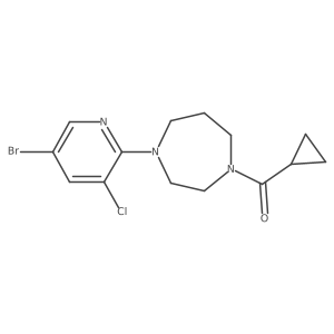 1-(5-Bromo-3-chloropyridin-2-yl)-4-cyclopropanecarbonyl-1,4-diazepane结构式