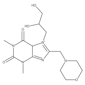 7-(2,3-dihydroxypropyl)-1,3-dimethyl-8-(morpholin-4-ylmethyl)-5H-purin-7-ium-2,6-dione结构式