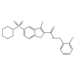 N-[(2-Chlorophenyl)methyl]-3-methyl-5-(morpholine-4-sulfonyl)-1-benzofuran-2-carboxamide Structure