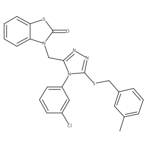 3-((4-(3-chlorophenyl)-5-((3-methylbenzyl)thio)-4H-1,2,4-triazol-3-yl)methyl)benzo[d]thiazol-2(3H)-one Structure