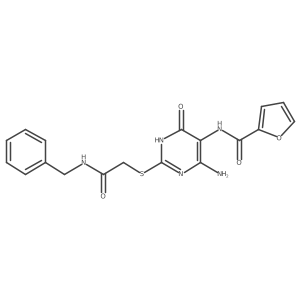 N-(4-amino-2-((2-(benzylamino)-2-oxoethyl)thio)-6-oxo-1,6-dihydropyrimidin-5-yl)furan-2-carboxamide结构式