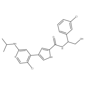 (R)-4-(5-Chloro-2-(isopropylamino)pyridin-4-yl)-N-(1-(3-chlorophenyl)-2-hydroxyethyl)-1H-pyrrole-2-carboxamide结构式