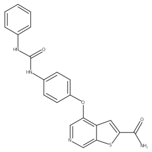 Thieno[2,3-c]pyridine-2-carboxamide,4-[4-[[(phenylamino)carbonyl]amino]phenoxy]- Structure