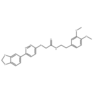 2-((6-(benzo[d][1,3]dioxol-5-yl)pyridazin-3-yl)thio)-N-(3,4-dimethoxyphenethyl)acetamide Structure