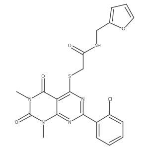2-{[2-(2-chlorophenyl)-6,8-dimethyl-5,7-dioxo-5,6,7,8-tetrahydropyrimido[4,5-d]pyrimidin-4-yl]thio}-N-(2-furylmethyl)acetamide Structure