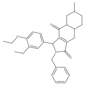 1-(4-ethoxy-3-methoxyphenyl)-7-methyl-2-(pyridin-3-ylmethyl)-4a,5,6,7,8,8a-hexahydro-1H-chromeno[2,3-c]pyrrole-3,9-dione Structure