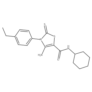 4-amino-N-cyclohexyl-3-(4-ethylphenyl)-2-thioxo-2,3-dihydro-1,3-thiazole-5-carboxamide Structure