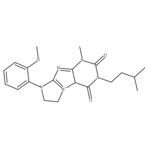 6-(2-methoxyphenyl)-4-methyl-2-(3-methylbutyl)-8,9a-dihydro-7H-purino[7,8-a]imidazol-9-ium-1,3-dione Structure