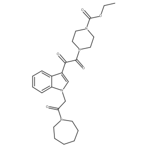 ethyl 4-(2-(1-(2-(azepan-1-yl)-2-oxoethyl)-1H-indol-3-yl)-2-oxoacetyl)piperazine-1-carboxylate结构式