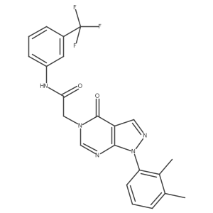 2-(1-(2,3-dimethylphenyl)-4-oxo-1H-pyrazolo[3,4-d]pyrimidin-5(4H)-yl)-N-(3-(trifluoromethyl)phenyl)acetamide结构式