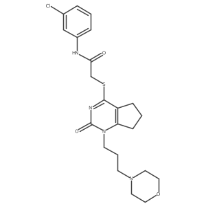 N-(3-chlorophenyl)-2-((1-(3-morpholinopropyl)-2-oxo-2,5,6,7-tetrahydro-1H-cyclopenta[d]pyrimidin-4-yl)thio)acetamide Structure
