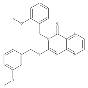 3-[(2-Methoxyphenyl)methyl]-2-{[(3-methoxyphenyl)methyl]sulfanyl}-3,4-dihydropteridin-4-one Structure
