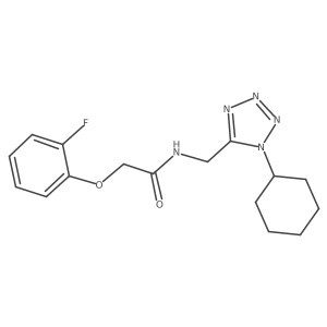 N-((1-cyclohexyl-1H-tetrazol-5-yl)methyl)-2-(2-fluorophenoxy)acetamide结构式