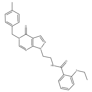 2-(ethylthio)-N-(2-(5-(4-methylbenzyl)-4-oxo-4,5-dihydro-1H-pyrazolo[3,4-d]pyrimidin-1-yl)ethyl)benzamide Structure