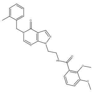 2,3-dimethoxy-N-(2-(5-(2-methylbenzyl)-4-oxo-4,5-dihydro-1H-pyrazolo[3,4-d]pyrimidin-1-yl)ethyl)benzamide结构式