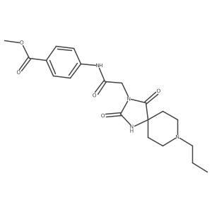 Methyl 4-(2-(2,4-dioxo-8-propyl-1,3,8-triazaspiro[4.5]decan-3-yl)acetamido)benzoate结构式