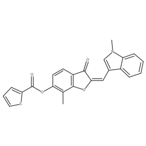 (2E)-7-methyl-2-[(1-methyl-1H-indol-3-yl)methylidene]-3-oxo-2,3-dihydro-1-benzofuran-6-yl thiophene-2-carboxylate Structure