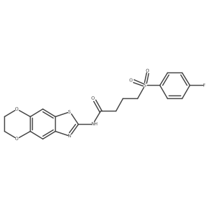 N-(6,7-dihydro-[1,4]dioxino[2',3':4,5]benzo[1,2-d]thiazol-2-yl)-4-((4-fluorophenyl)sulfonyl)butanamide Structure