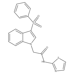 2-(3-(phenylsulfonyl)-1H-indol-1-yl)-N-(thiazol-2-yl)acetamide结构式
