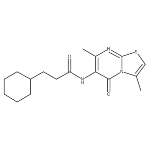 3-cyclohexyl-N-(3,7-dimethyl-5-oxo-5H-thiazolo[3,2-a]pyrimidin-6-yl)propanamide Structure