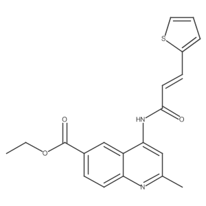 (E)-ethyl 2-methyl-4-(3-(thiophen-2-yl)acrylamido)quinoline-6-carboxylate Structure