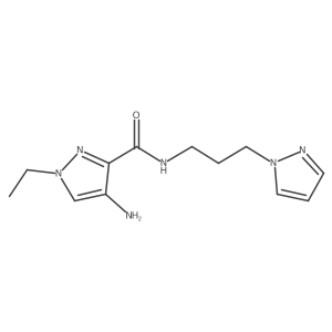 4-amino-1-ethyl-N-[3-(1H-pyrazol-1-yl)propyl]-1H-pyrazole-3-carboxamide结构式