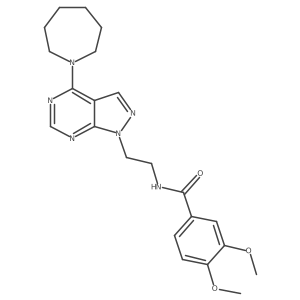 N-(2-(4-(azepan-1-yl)-1H-pyrazolo[3,4-d]pyrimidin-1-yl)ethyl)-3,4-dimethoxybenzamide结构式