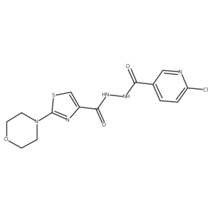 6-chloro-N'-[2-(morpholin-4-yl)-1,3-thiazole-4-carbonyl]pyridine-3-carbohydrazide Structure