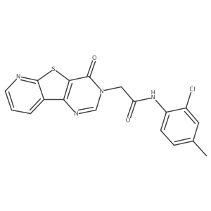 N-(2-chloro-4-methylphenyl)-2-{6-oxo-8-thia-3,5,10-triazatricyclo[7.4.0.0^{2,7}]trideca-1(9),2(7),3,10,12-pentaen-5-yl}acetamide结构式