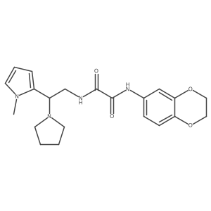 N1-(2,3-dihydrobenzo[b][1,4]dioxin-6-yl)-N2-(2-(1-methyl-1H-pyrrol-2-yl)-2-(pyrrolidin-1-yl)ethyl)oxalamide结构式