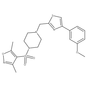 1-[(3,5-Dimethyl-1,2-oxazol-4-yl)sulfonyl]-4-{[4-(3-methoxyphenyl)-1,3-thiazol-2-yl]methyl}piperazine Structure