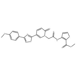 Methyl 3-(2-{5-[3-(4-methoxyphenyl)-1,2,4-oxadiazol-5-yl]-2-oxo-1,2-dihydropyridin-1-yl}acetamido)thiophene-2-carboxylate结构式