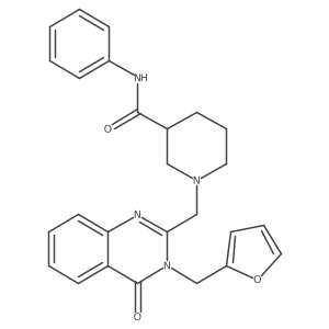 1-({3-[(furan-2-yl)methyl]-4-oxo-3,4-dihydroquinazolin-2-yl}methyl)-N-phenylpiperidine-3-carboxamide结构式